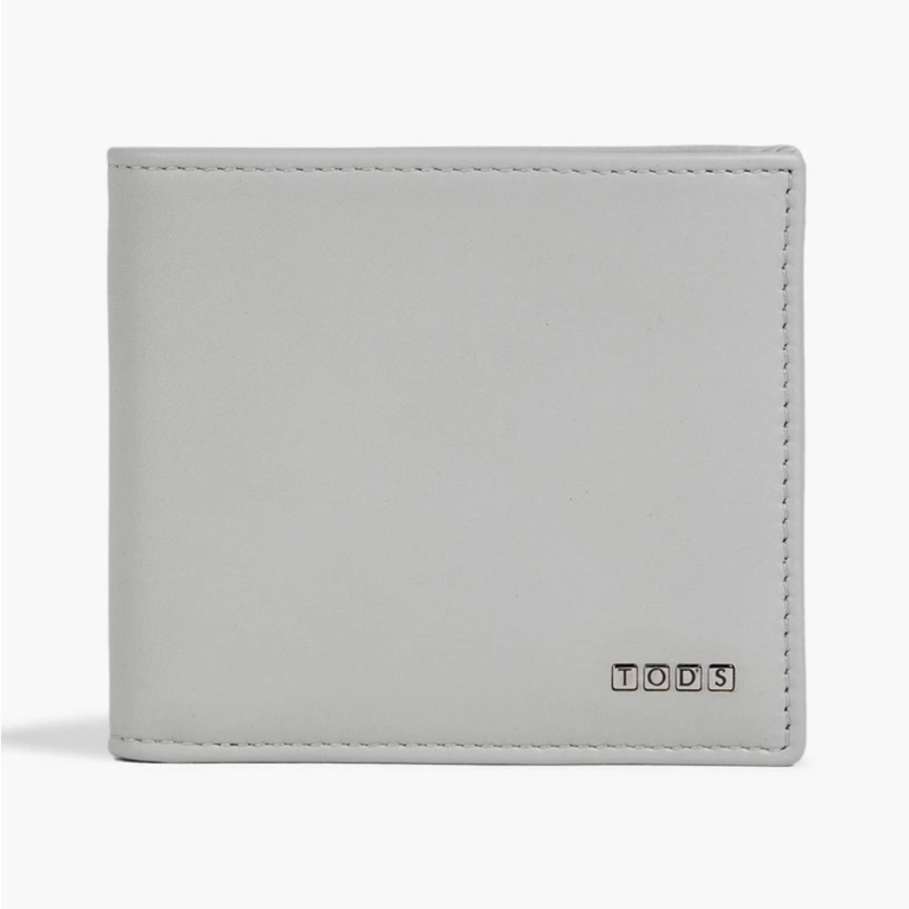 TOD’S Grey Leather Bifold Wallet New with Tags NEW